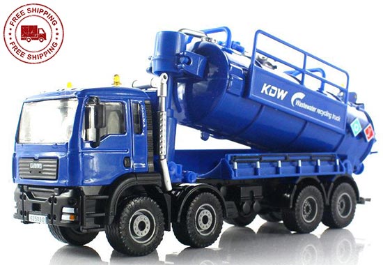 1:50 Scale White / Blue Kids Diecast Suction Sewage Truck Toy