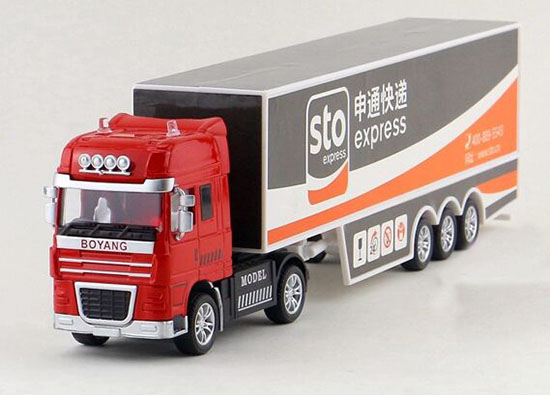 Blue / Red 1:50 Scale Shen Tong Express Diecast Container Truck