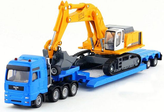 Blue 1:87 Scale SIKU 1847 Diecast MAN Lowbed Truck Toy