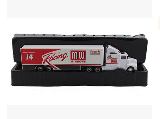 White-Red 1:64 MW Windows Diecast Container Truck Model