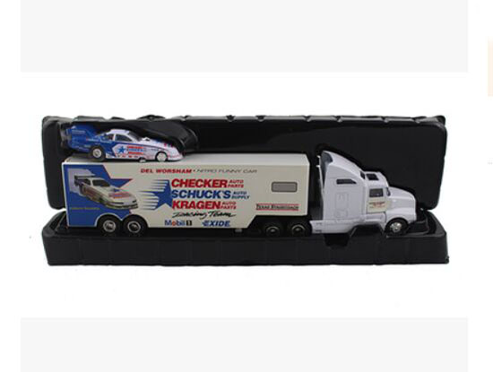 White-Blue 1:64 Scale Diecast Container Truck Model