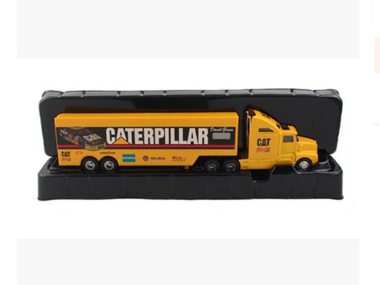Yellow 1:64 Scale CATERPILLAR Diecast Container Truck Model