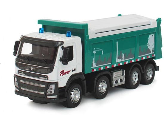 Kids Gray / Green Diecast Volvo Dump Truck Toy