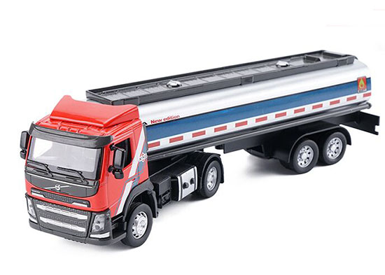 Red / Blue Kids Diecast Volvo Oil Tank Truck Toy