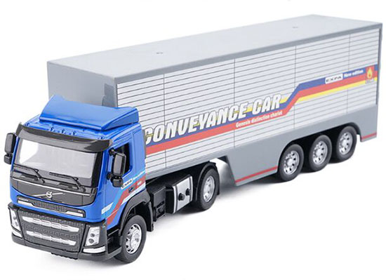 Red / Blue Kids Diecast Volvo Container Truck Toy
