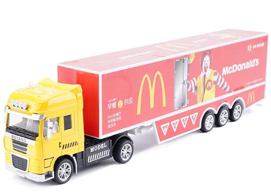 Blue / Yellow Kids 1:50 Mcdonalds Diecast Container Truck Toy