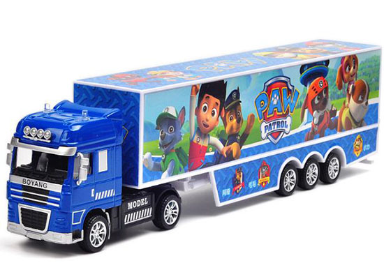 Blue 1:50 Kids Paw Patrol Diecast Container Truck Toy