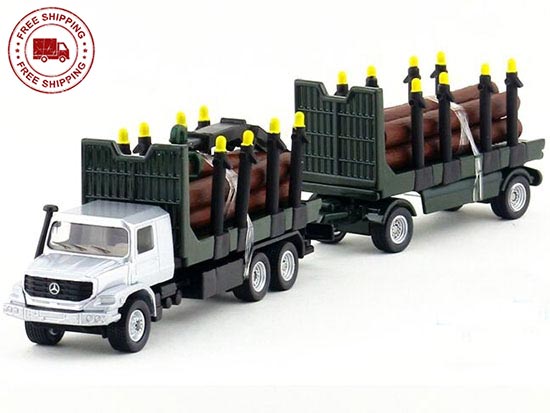 Silver 1:87 SIKU 1804 Diecast Mercedes Benz Log Truck Toy