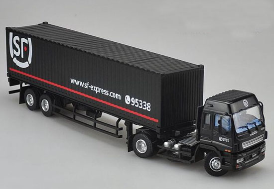 Black 1:50 Scale SF Express Diecast Isuzu Container Truck Model