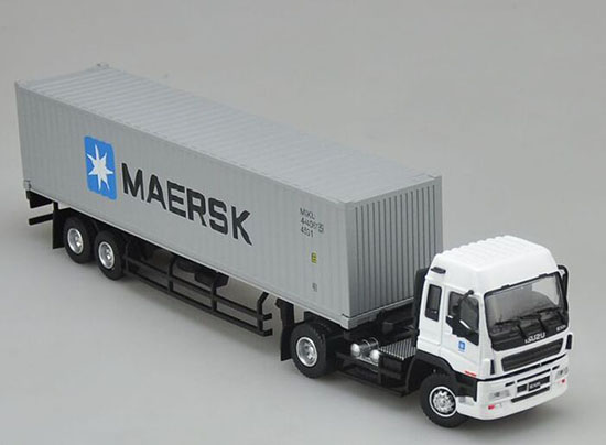 1:50 Scale White Maersk Diecast Isuzu Container Truck Model