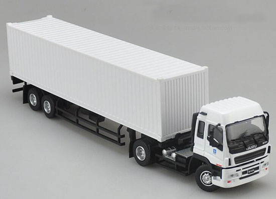 1:50 Scale White Diecast Isuzu Container Truck Model