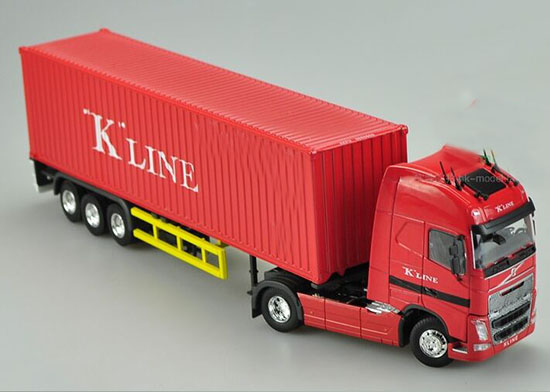 1:50 Scale Red K-LINE Diecast Volvo Container Truck Model