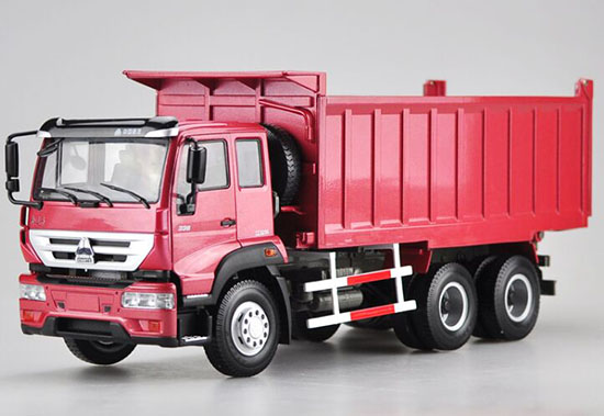 Red 1:24 Scale Diecast SINOTRUK Dump Truck Model