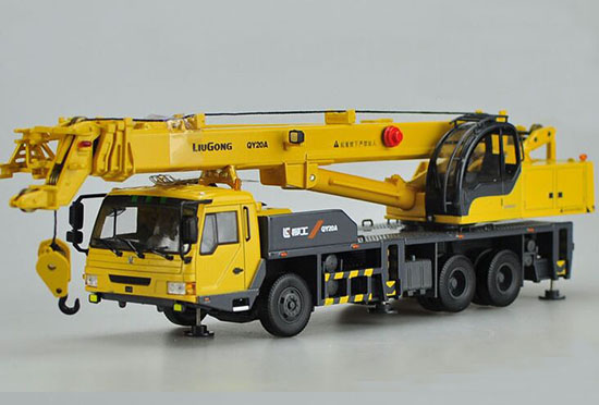 Yellow 1:43 Scale Diecast Liugong QY20A Crane Model