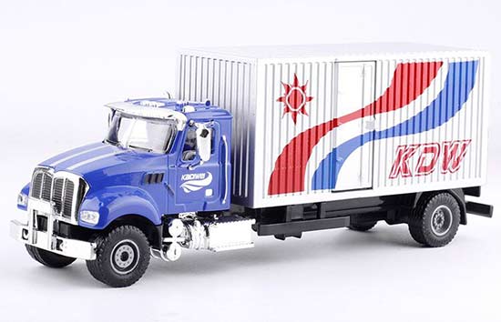Blue-Silver Kids 1:50 Scale Diecast Box Truck Toy