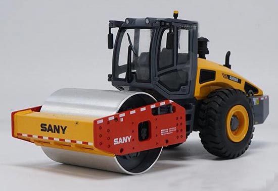 1:35 Yellow YZ18C Diecast Sany Single Drum Road Roller Model