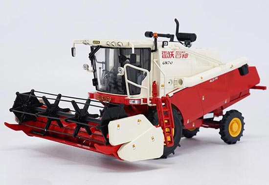 1:35 Scale Red-White Diecast LOVOL GN70 Harvester Model