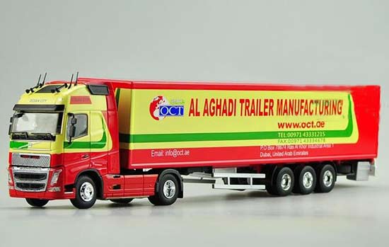 Red 1:50 Scale Ocean City Diecast Volvo Semi Truck Model