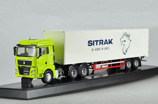 Yellow-White 1:36 Scale Diecast HOWO C7H Semi Truck Model