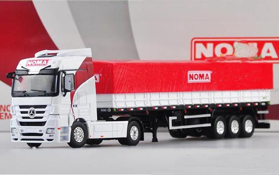 1:50 Red-White NOMA Diecast Mercedes-Benz Semi Truck Model