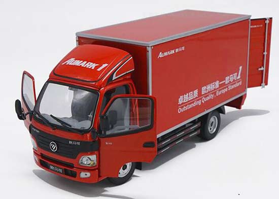 1:24 Scale Red Diecast Foton Aumark Box Truck Model