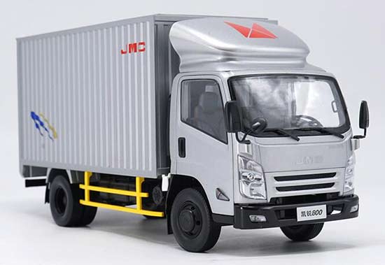 Silver 1:18 Scale Diecast 2013 JMC N800 Box Truck Model