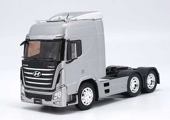 Silver 1:32 Scale Diecast Hyundai Xcient Tractor Unit Model