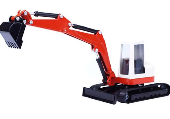 White-Orange 1:60 Scale Kids Diecast Excavator Toy