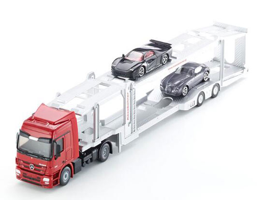 Red 1:50 Kids SIKU 3934 Diecast Mercedes Benz Cars Carrier Toy