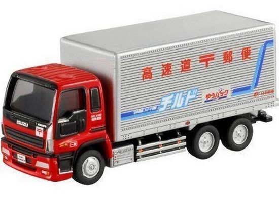 Red Kids Tomica Post Service Diecast Isuzu GIGA Box Truck Toy