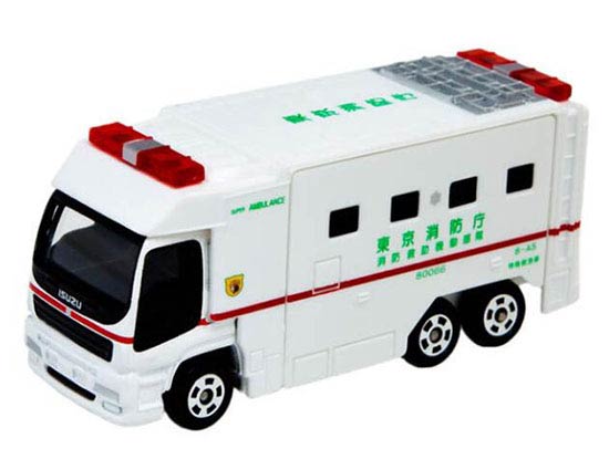 White Kids Tomica NO.116 Diecast Isuzu Fire Engine Truck Toy