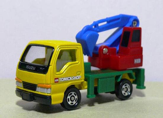 Kids Tomica Diecast Isuzu ELF Truck With Excavator Toy