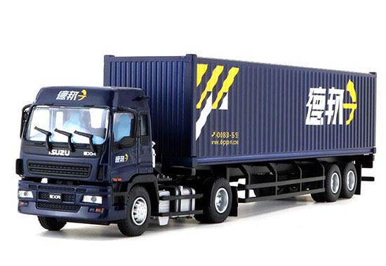 Blue 1:50 Scale Deppon Express Diecast Isuzu Semi Truck Model