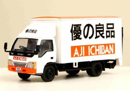 White 1:76 Scale AJI ICHIBAN Diecast Isuzu Box Truck Model