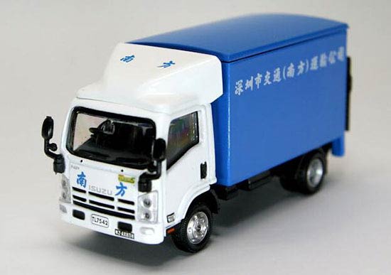 Blue 1:76 Scale Tiny Diecast Isuzu NPR Box Truck Model