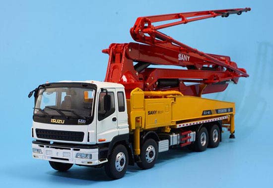 1:38 Scale SANY Diecast Isuzu Concrete Pump Truck Model