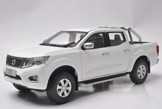 White / Brown 1:18 Diecast Nissan Navara Pickup Truck Model