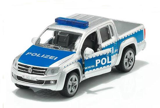 Silver-Blue Kids Police SIKU 1406 Diecast VW Pickup Truck Toy