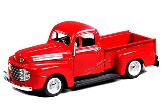 Red 1:43 Scale Diecast 1948 Ford F-1 Pickup Truck Model
