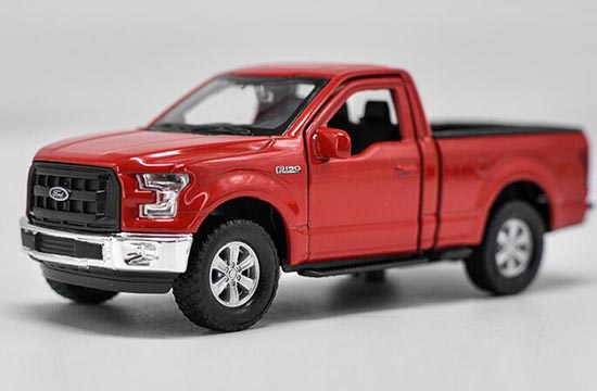 Red 1:36 Scale Welly Diecast 2015 Ford F-150 Pickup Truck Toy