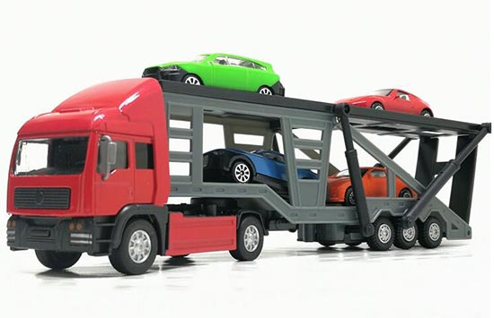 Kids Red / Blue Cars Carrier Diecast Transport Truck Toy