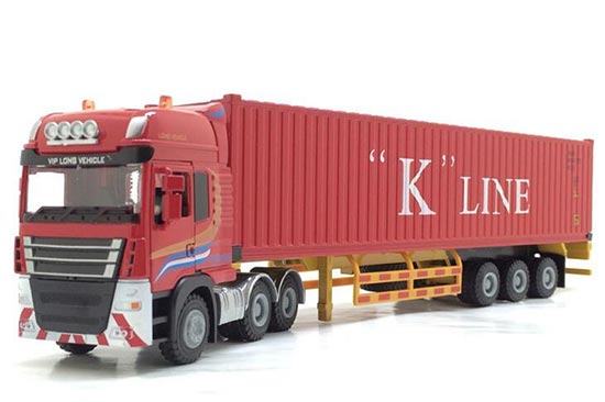 1:50 Scale Red K-LINE Kids Diecast Semi Truck Toy