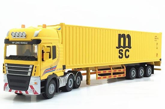 Yellow 1:50 Scale MSC Kids Diecast Semi Truck Toy