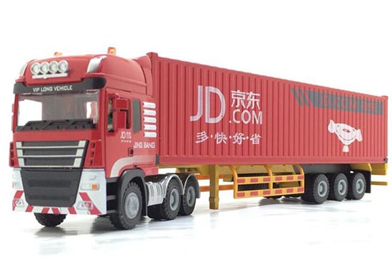 Red 1:50 Scale Kids Diecast Semi Truck Toy