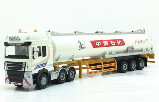 Kids White 1:50 Scale Sinopec Diecast Oil Tank Truck Toy