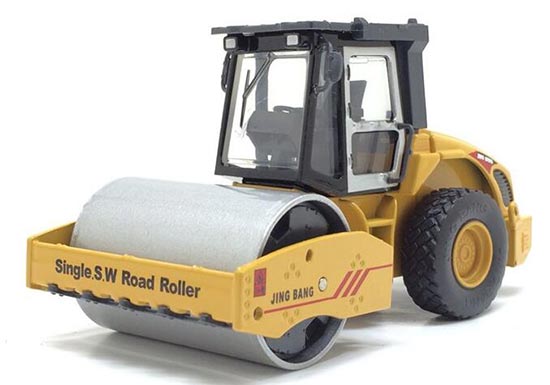 Kids 1:60 Scale Orange / Yellow Diecast Single Road Roller Toy