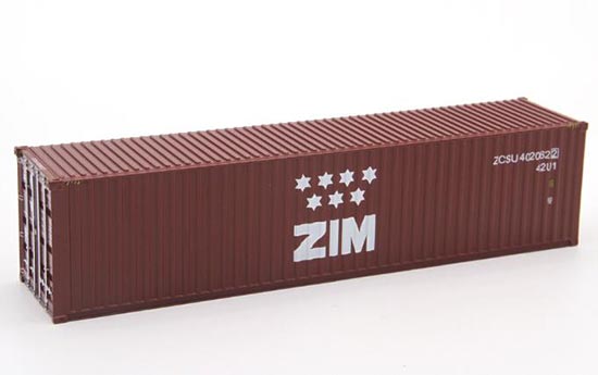 Brown 1:50 Scale ZIM Diecast Container Model