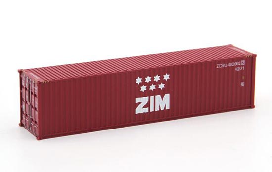 Wine Red 1:87 Scale ZIM ABS Container Model