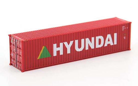 Red 1:87 Scale Hyundai ABS Container Model