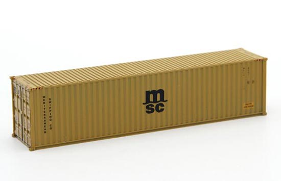 Yellow 1:87 Scale MSC ABS Container Model